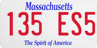MA license plate 135ES5