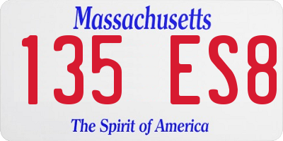 MA license plate 135ES8