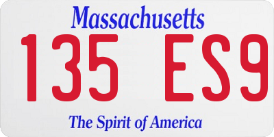 MA license plate 135ES9