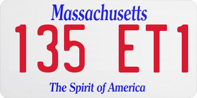 MA license plate 135ET1