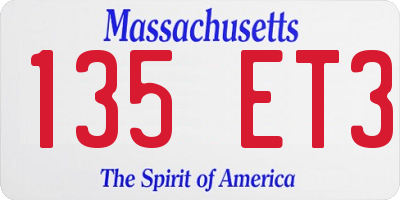 MA license plate 135ET3