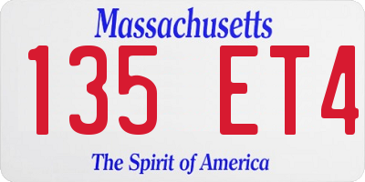 MA license plate 135ET4