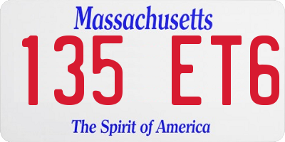 MA license plate 135ET6