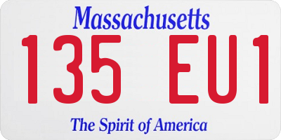 MA license plate 135EU1