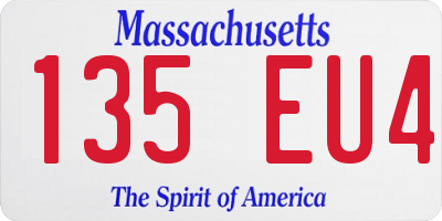 MA license plate 135EU4
