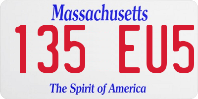 MA license plate 135EU5