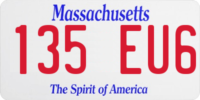 MA license plate 135EU6