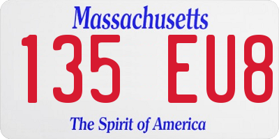 MA license plate 135EU8