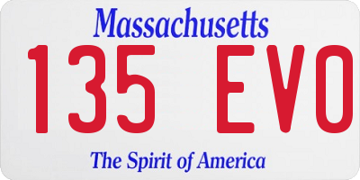 MA license plate 135EV0