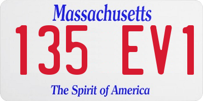 MA license plate 135EV1