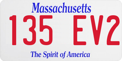 MA license plate 135EV2