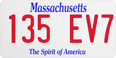 MA license plate 135EV7