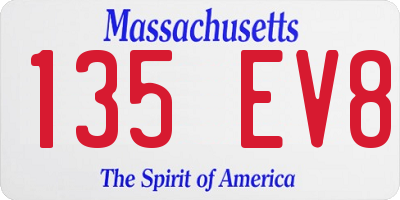 MA license plate 135EV8