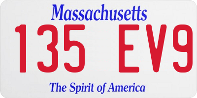 MA license plate 135EV9
