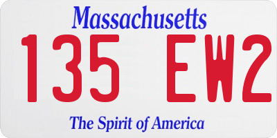 MA license plate 135EW2