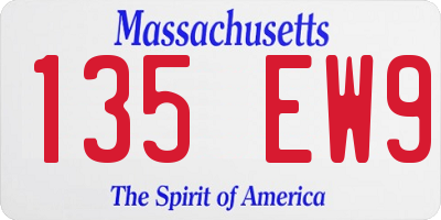 MA license plate 135EW9
