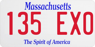 MA license plate 135EX0