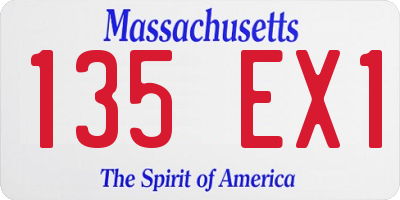 MA license plate 135EX1