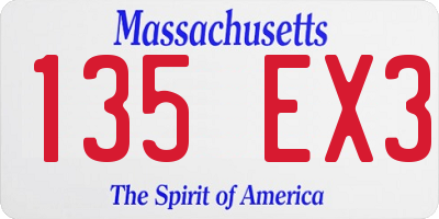 MA license plate 135EX3