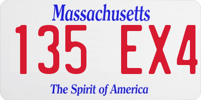 MA license plate 135EX4