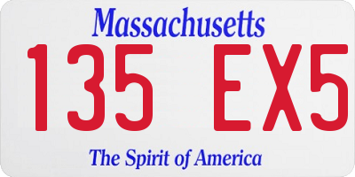 MA license plate 135EX5