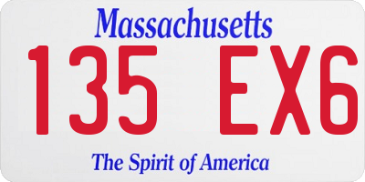 MA license plate 135EX6
