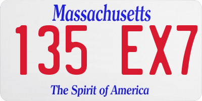 MA license plate 135EX7