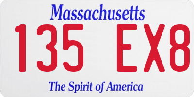 MA license plate 135EX8