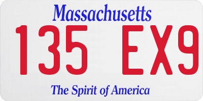 MA license plate 135EX9