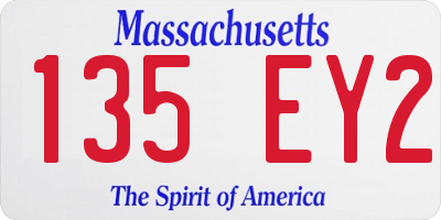 MA license plate 135EY2