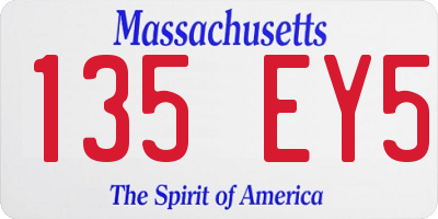 MA license plate 135EY5