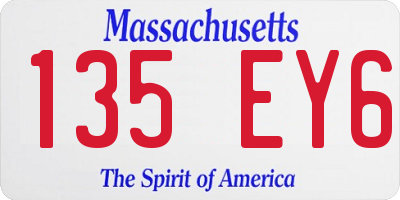 MA license plate 135EY6