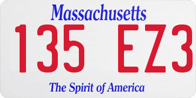 MA license plate 135EZ3
