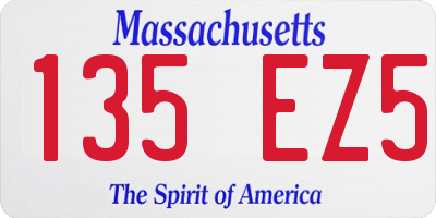 MA license plate 135EZ5