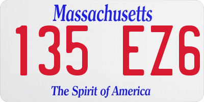 MA license plate 135EZ6