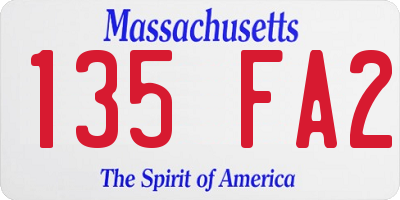 MA license plate 135FA2