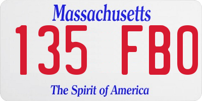 MA license plate 135FB0