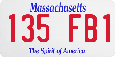 MA license plate 135FB1