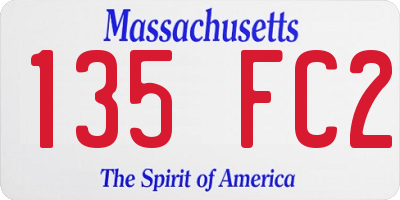 MA license plate 135FC2