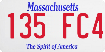 MA license plate 135FC4