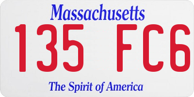 MA license plate 135FC6