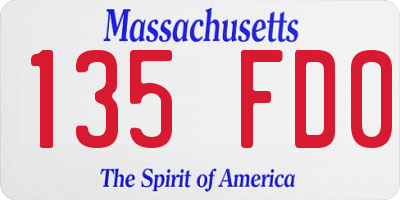 MA license plate 135FD0