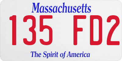 MA license plate 135FD2