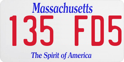 MA license plate 135FD5