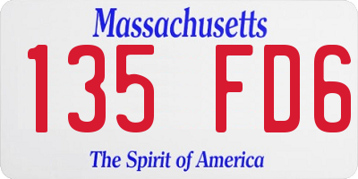 MA license plate 135FD6