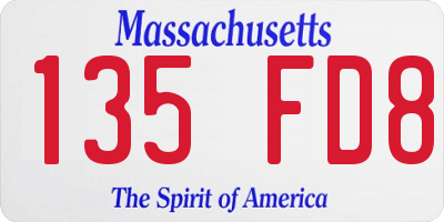 MA license plate 135FD8