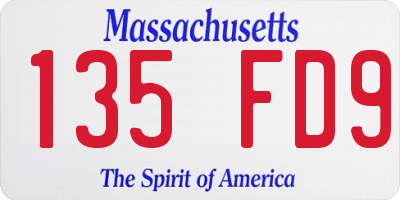 MA license plate 135FD9