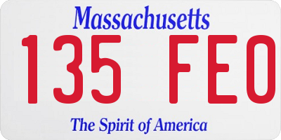 MA license plate 135FE0