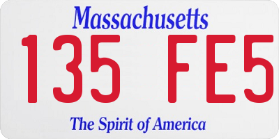 MA license plate 135FE5