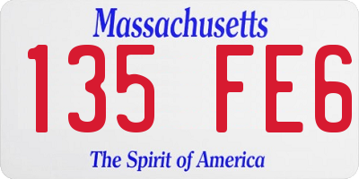 MA license plate 135FE6